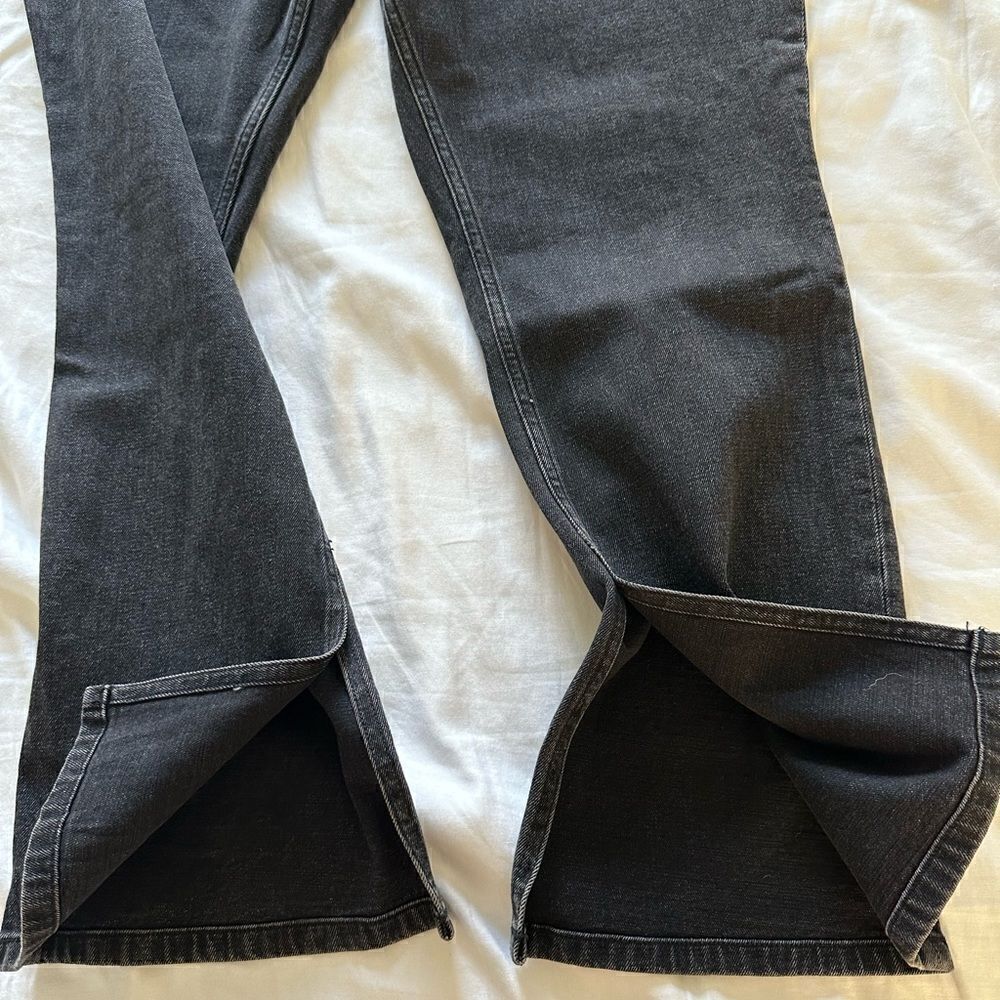NWT Abercrombie&Fitch The Skinny High Rise Jeans Women's 35/20R Black Split Hem - Picture 13 of 14